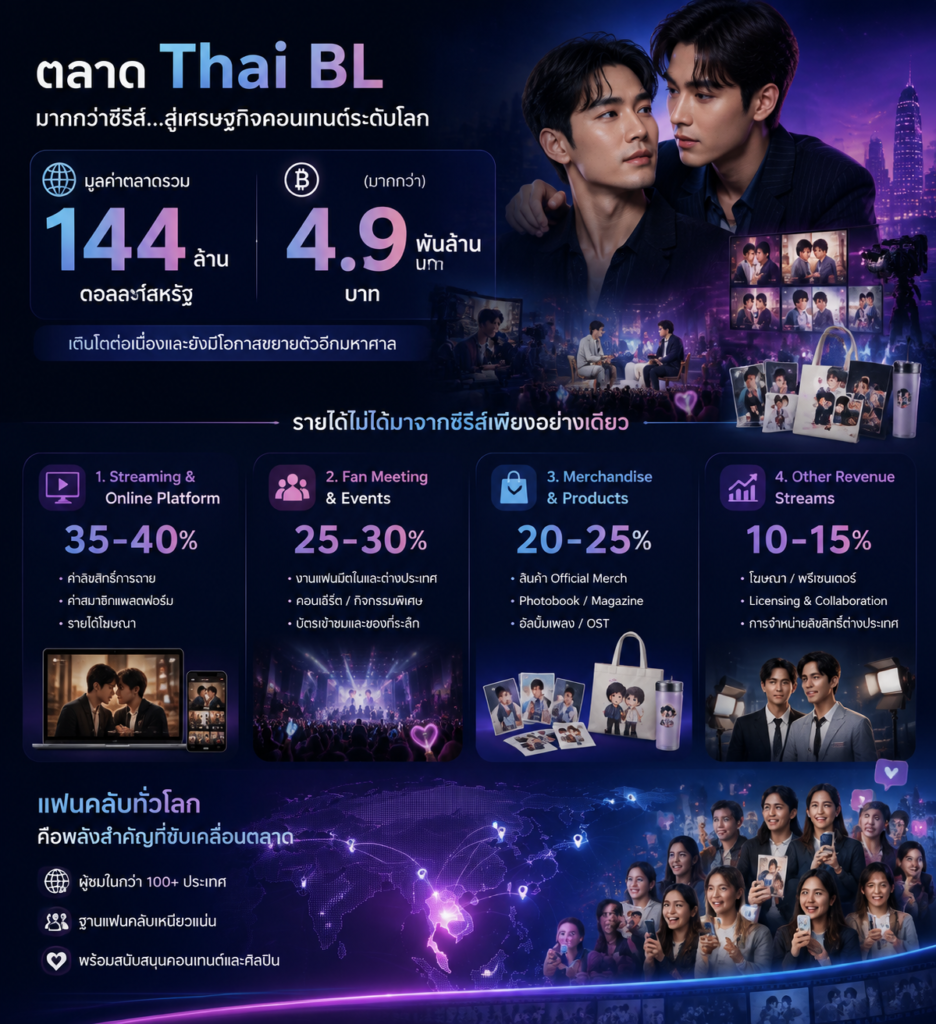 มูลค่าตลาดซีรีส์วายไทยและ Y-Series ในปี 2025