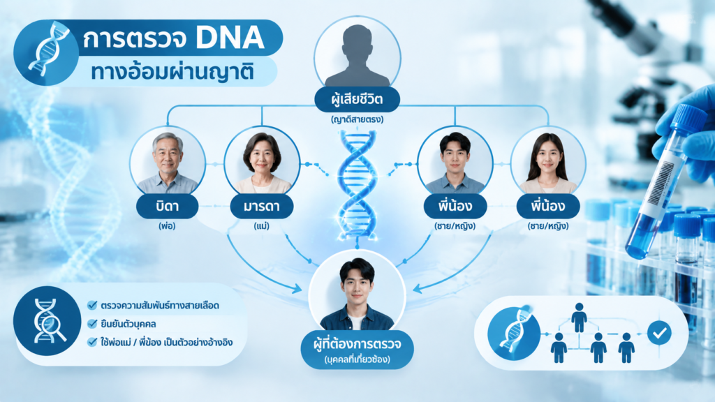 การตรวจ DNA ทางอ้อมผ่านญาติสายตรงของผู้เสียชีวิต