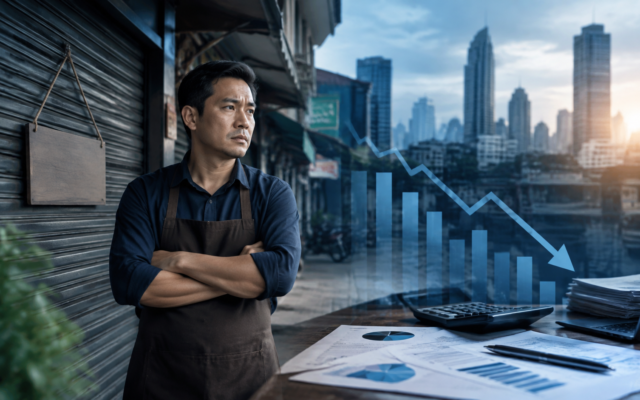 ธุรกิจไทยปิดกิจการเพิ่มขึ้น 12.5% ในปี 2569 ท่ามกลางเศรษฐกิจชะลอตัว